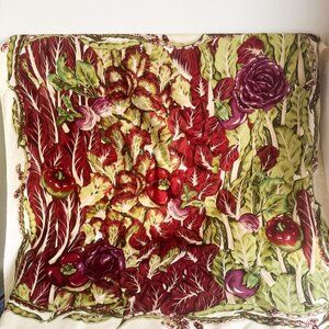 Vintage Aquascutum Vegetable Garden All Over Print Silk Twill Scarf